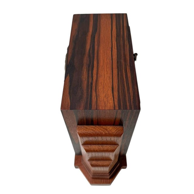 Brown Art Deco Amsterdamse School Mantel Clock by Mundiklok, 1920s For Sale - Image 8 of 10