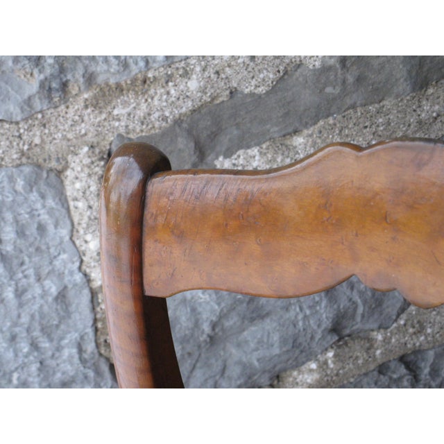 Antique Side Chair New Cane Seat Elegant Tiger & Bullseye Maple Cottage Bedroom For Sale - Image 15 of 18