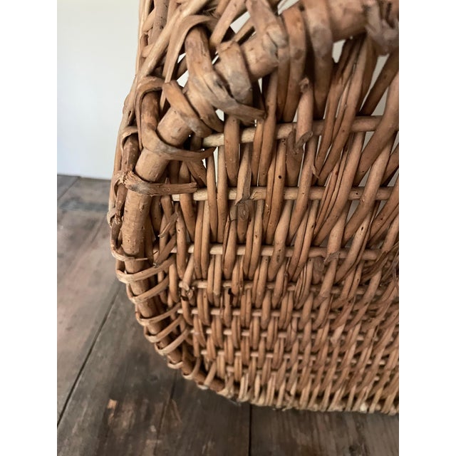 Large Antique Wicker Basket, 1890s For Sale - Image 9 of 11