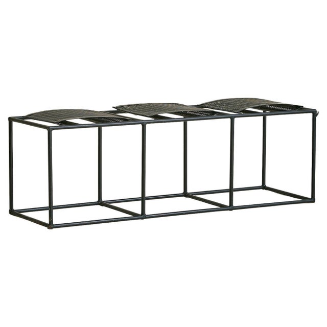 Vintage Swiss Black Lacquered Bench in the Manner of Mario Botta For Sale In Chicago - Image 6 of 18