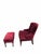 Late 19th Century Late 19th Century French Napoleon III Button-Tufted Lounge Chair & Ottoman in Original Red Velvet For Sale - Image 5 of 12