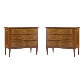 Pair of Louis XVI Style Burl Nightstands For Sale