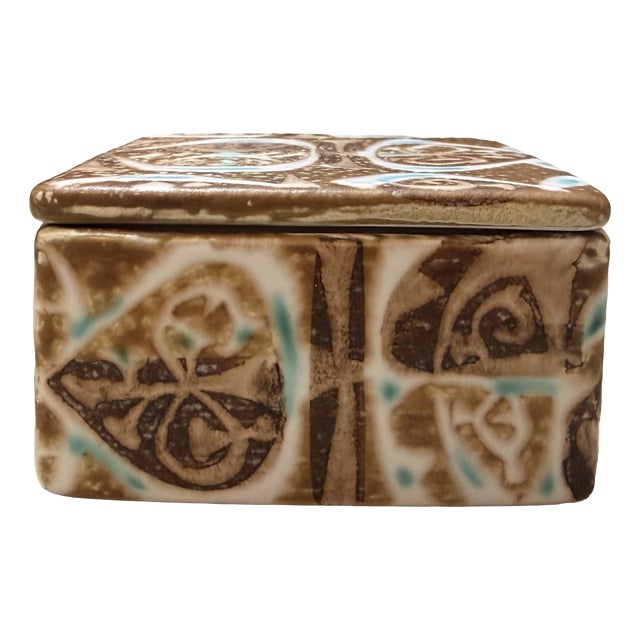Vintage Baca Box with Lid by Nils Thorsson for Royal Copenhagen, Denmark, 1960s For Sale