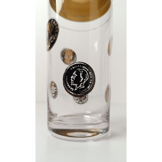 Mid-Century Italian Glass Cocktail Shaker with Coins Decor, 1950s For Sale - Image 13 of 18