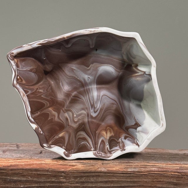 Vintage Marbleized Studio Craft Ceramic Bowls (Set of 4) For Sale - Image 4 of 10