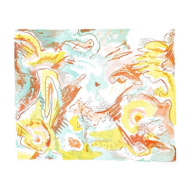 Abstract Landscape - Original Lithograph by Le Oben - 1970 ca. 1970 For Sale - Image 4 of 4