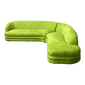 1980's Large Postmodern Serpentine Sectional With Stacked Base After Vladimir Kagan