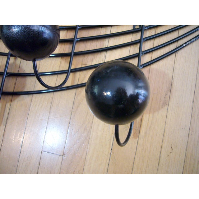 1988 Curtis Jere Music Note Hat Coat Rack Wall Sculpture, Signed | Chairish