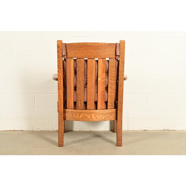Harden Furniture Antique Mission Oak Arts & Crafts Lounge Chair, Circa 1910 For Sale - Image 12 of 13