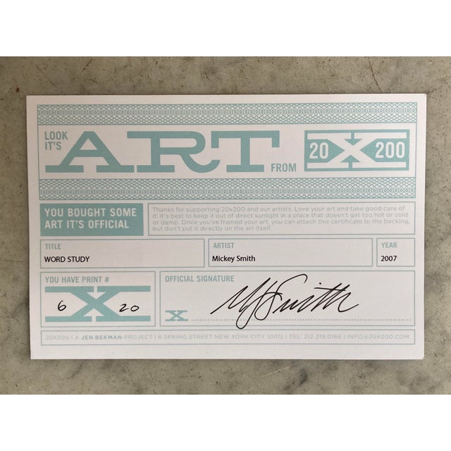 Limited edition print by Mickey Smith as part of the 20 x 200 series in 2007. Perfect for a home office or library, the...