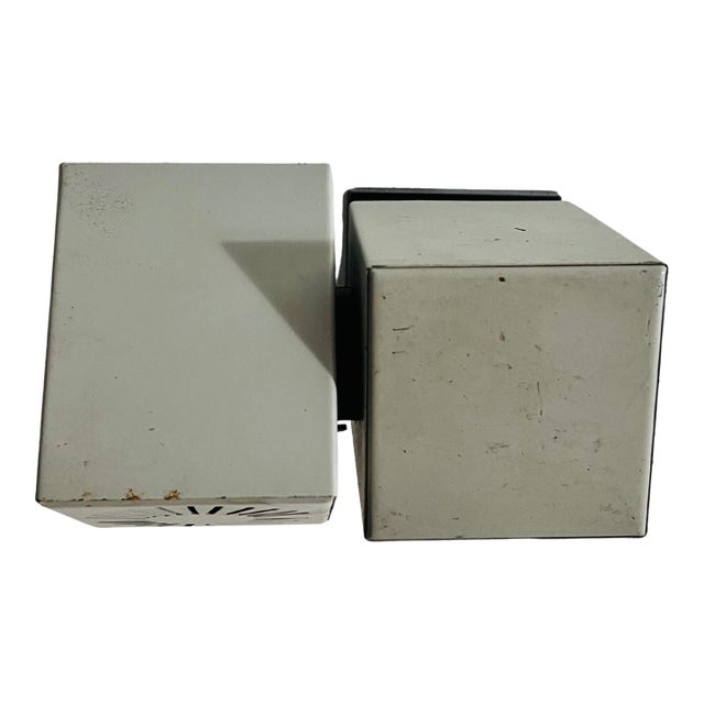 Pair of Metal Cubic Wall Lamps by Kaiser Leuchten, Germany 1970s For Sale