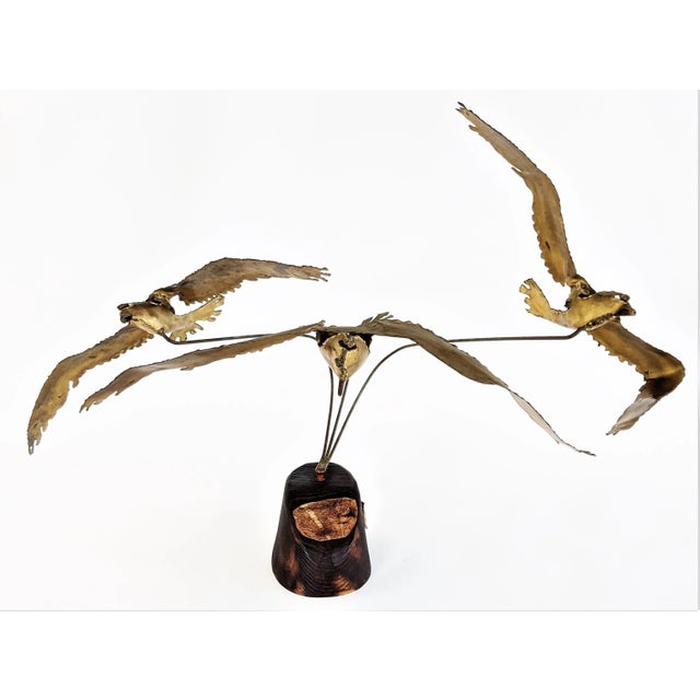 Flying Seagulls Brass Table Sculpture by Ratafia For Sale - Image 11 of 11