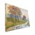 Possibly antique landscape painting on canvas depicting a winding country road or river surrounded by trees and open...