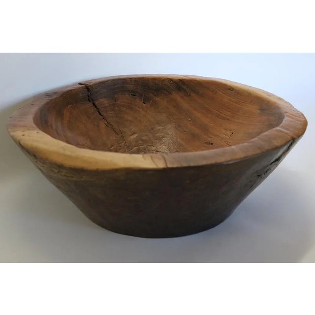 Asian 1920s Teak Wood Bowl From Java For Sale - Image 3 of 6