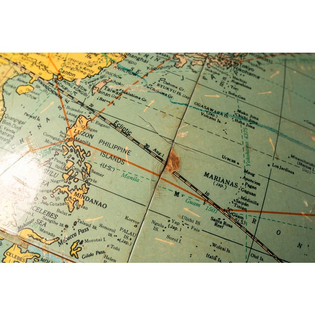 Metal 1940s Art Deco Streamline Replogle Standard Globe For Sale - Image 7 of 9