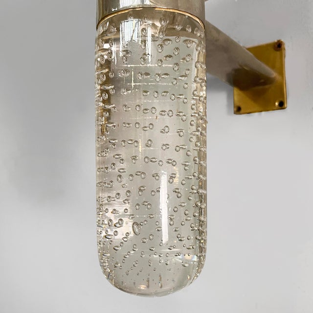 Mid-Century Modern Italian Wall Lamp in Metal and Murano Glass by Archimede Seguso for Seguso Vetri dArte, 1950s For Sale - Image 13 of 17