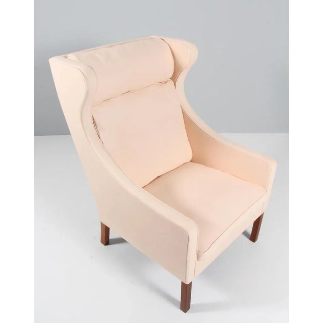 Set of Natural Leather Wingback Chair and Ottoman by Børge Mogensen for Fredericia For Sale - Image 6 of 13