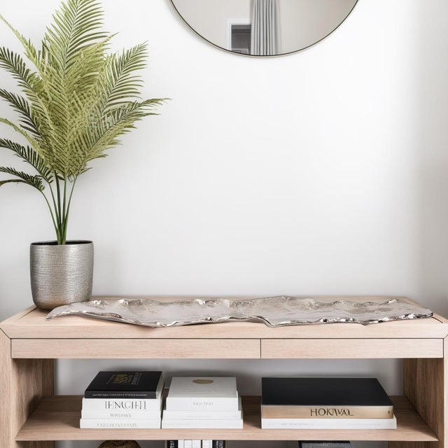 Metal Calaa Silver Leaf Tray For Sale - Image 7 of 7