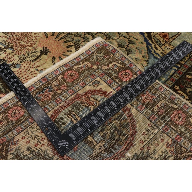 Early 20th Century Antique Persian Tabriz Pictorial Rug - 09'04 X 11'06 For Sale - Image 5 of 9