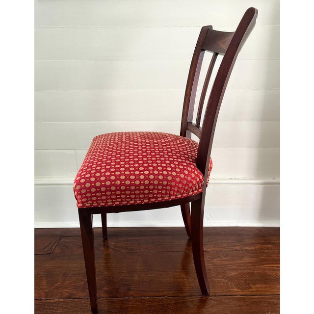 Wood Antique French Mahogany Chair with Silk Upholstery For Sale - Image 7 of 10