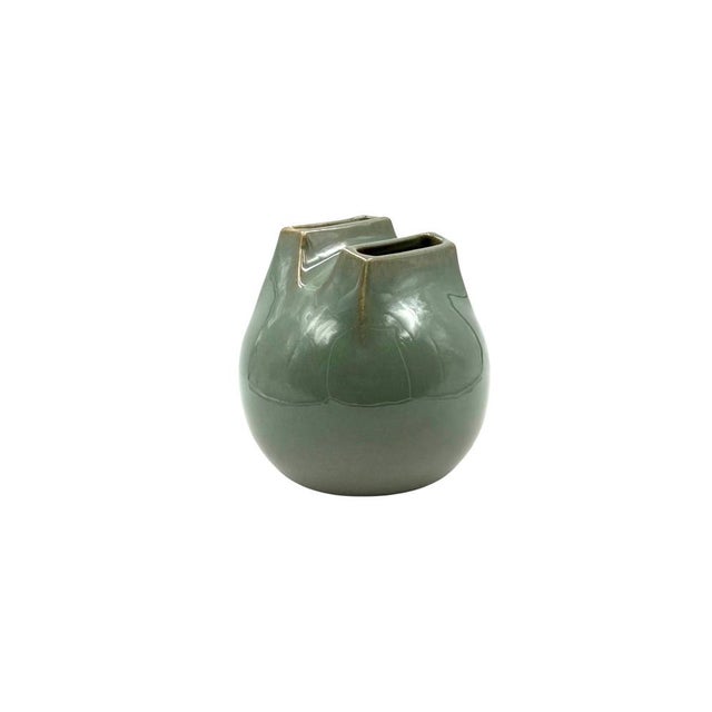 Mid-Century Modern Green Spherical Ceramic Vase from Franco Bucci, Italy, 1970s For Sale - Image 14 of 14