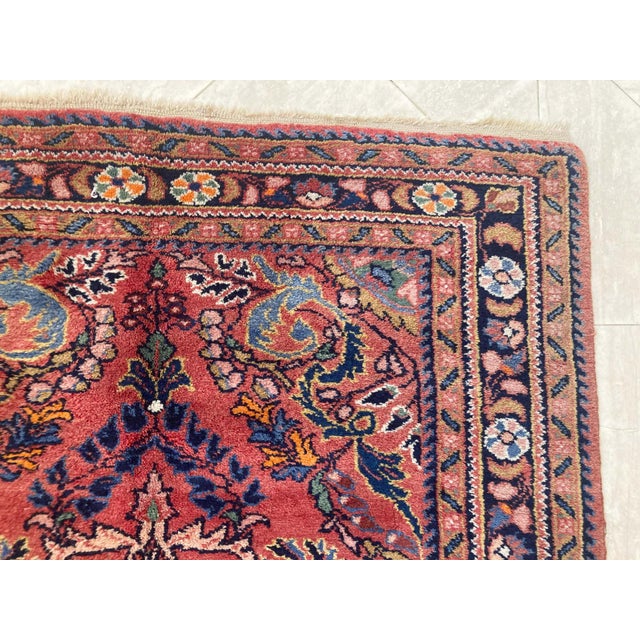 Antique Hand-Knotted Turkish Rug, Wool, Floral Design, 1940, Turkey For Sale - Image 17 of 17