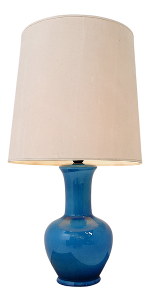 Turquoise Ceramic Table Lamp, 1960s