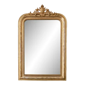 19th Century French Louis Philippe Giltwood Wall Mirror With Crest