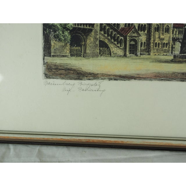 Gothic Early 20th Century German Willy Scholtz View of the Burgsplatz in Brunswick Print, Framed For Sale - Image 3 of 12