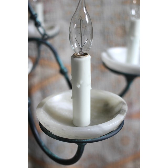 1980s-90s Alabaster Chandelier - Hanging Chandelier For Sale - Image 12 of 18