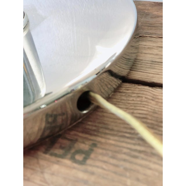 Mid Century Modern Chrome and Brass Ring Table Lamp For Sale - Image 4 of 5