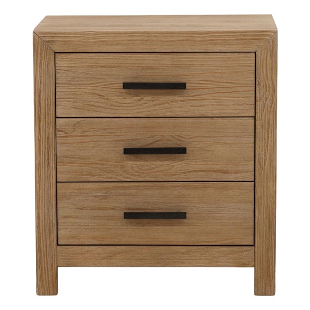 Andrea Three-Drawer Contemporary Pine Nightstand For Sale
