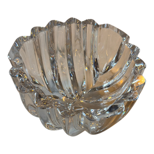 Orrefors Isabella Crystal Bowl by Lars Hellsten, 8.5” Signed Scandinavian Modern Lead Crystal Centerpiece - New Condition