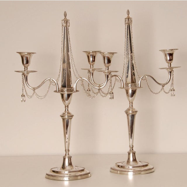 Silver Antique Empire Sterling Silver Candleholders, 1853, Set of 2 For Sale - Image 8 of 16