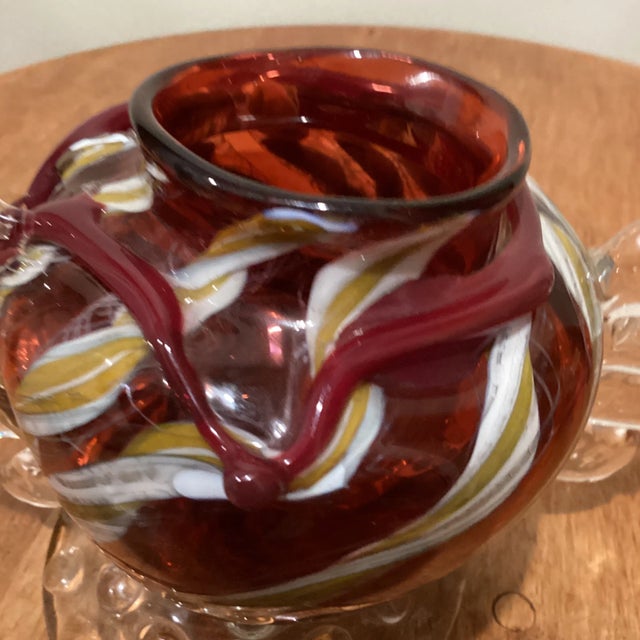 Ruby Red Antique Stevens & Williams Stourbridge Art Glass Blown Vase Circa 1880 For Sale - Image 8 of 13