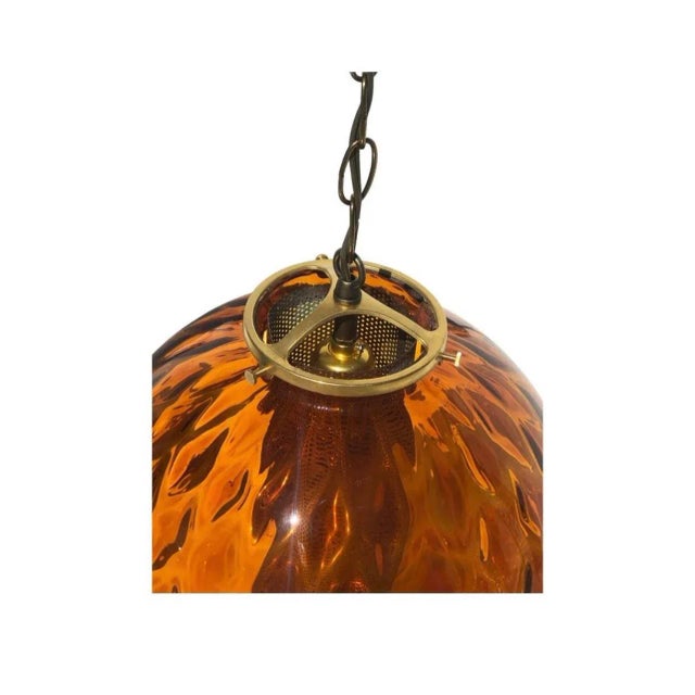 We have for your consideration a very beautiful mid century modern vintage hanging Swag lamp. Lamp consists of a orange...