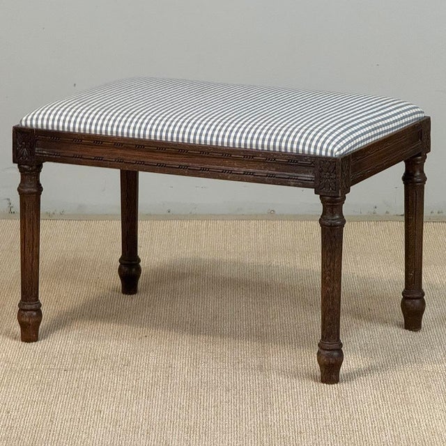 Antique French Louis XVI Style Walnut Vanity Stool ~ Piano Bench For Sale - Image 15 of 15