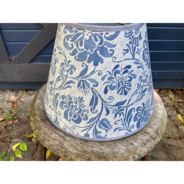 Fortuny Blue and White Fortuny Lampshade For Sale - Image 4 of 7