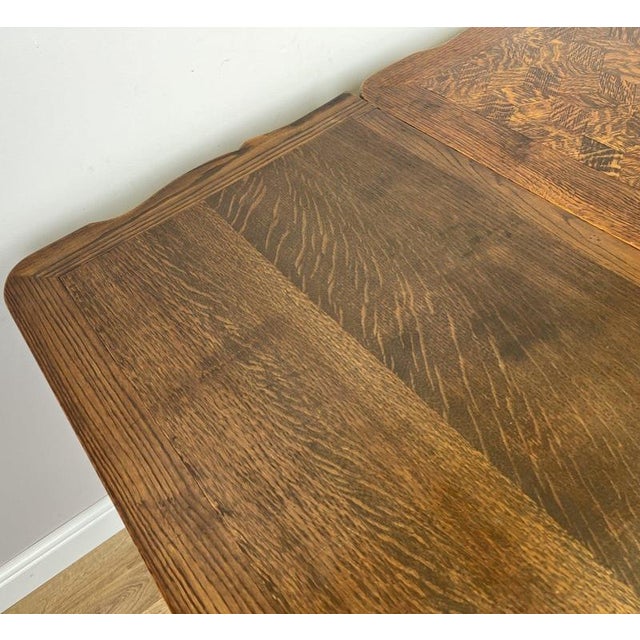 Vintage French Louis XVI Carved Oak Extendable Dining Table For Sale - Image 15 of 17