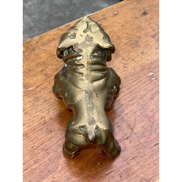 1970s Petite Brass English Bulldog Statue For Sale - Image 4 of 5