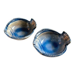 Vintage Puffer Fish Pottery Bowls - Set of 2 For Sale