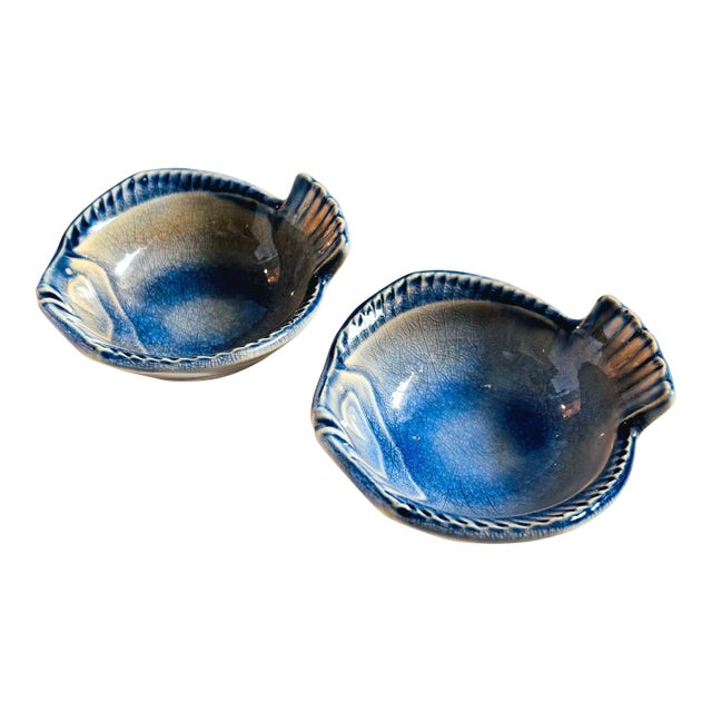Vintage Puffer Fish Pottery Bowls - Set of 2 For Sale