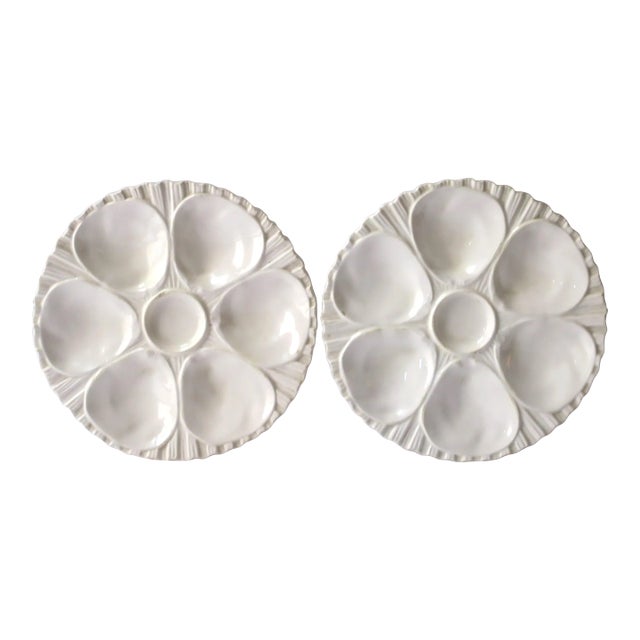 White Oyster Plate, Pair For Sale
