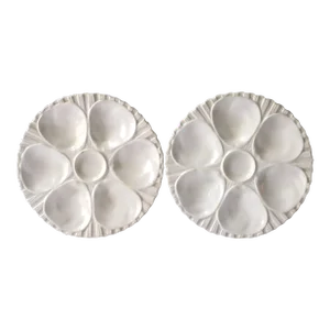 White Oyster Plate, Pair