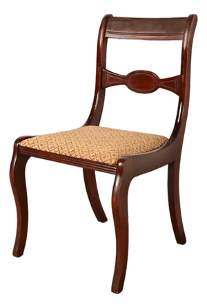 Kindel Furniture Style Regency Carved Mahogany Side Chair or Dining Chair, Circa 1940s