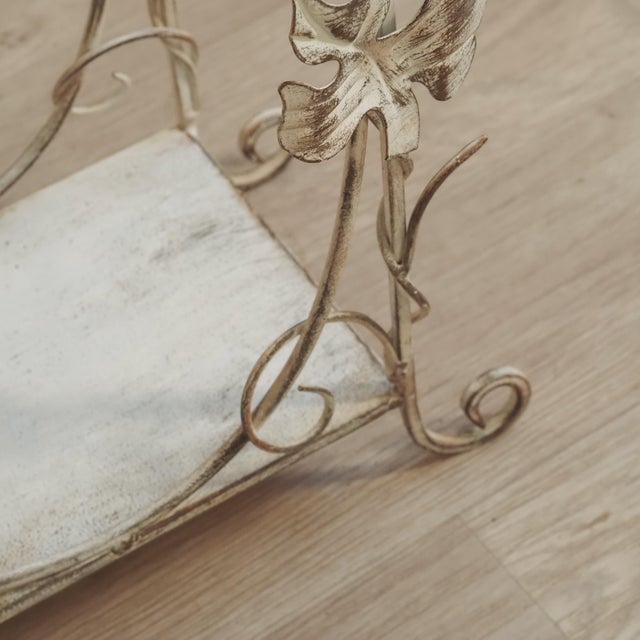 Brown Metal Side Table with Wire Shelf For Sale - Image 8 of 16