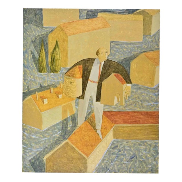 Alberto Gallerati, The Host, Oil on Canvas, 1970s For Sale