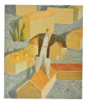 Alberto Gallerati, The Host, Oil on Canvas, 1970s
