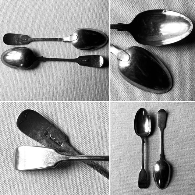 Late 19th Century Late 19th Century Atkin Brothers | Silver-Plate Fiddle Pattern Large Pudding Spoons - 2pcs For Sale - Image 5 of 13