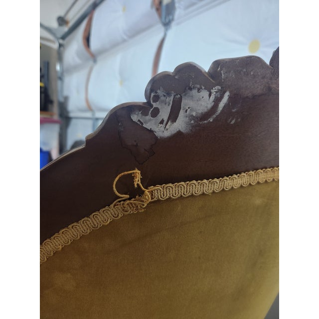 Mustard Late 19th Century Victorian Ladies and Gents Chairs - Set of 2 For Sale - Image 8 of 12